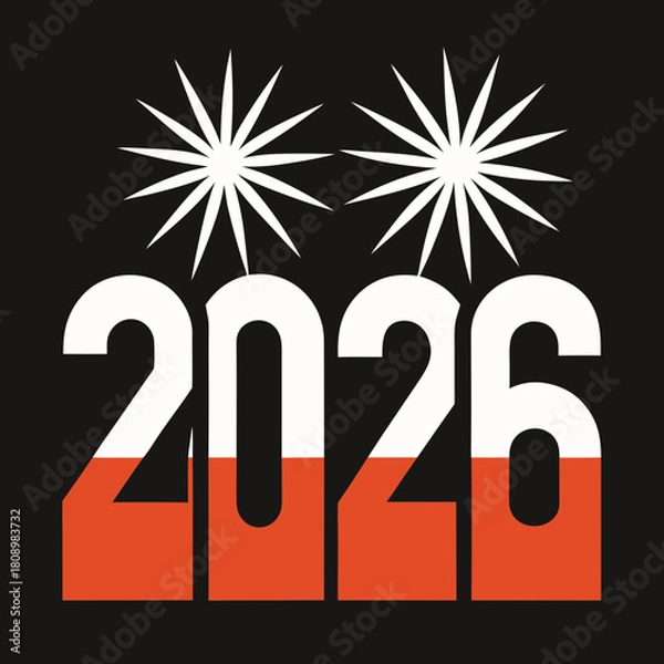 Fototapeta Download 2026 new year vector graphic celebration illustration design template file |editable svg