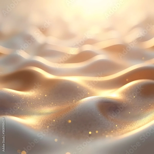 Fototapeta Abstract golden hills, resembling sand dunes. Soft lighting and subtle glitter create a warm, inviting texture.