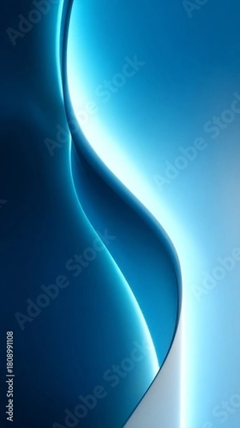 Fototapeta Abstract Blue Wave with Light and Shadow Gradient for Modern Aesthetic Design and Digital Backgrounds