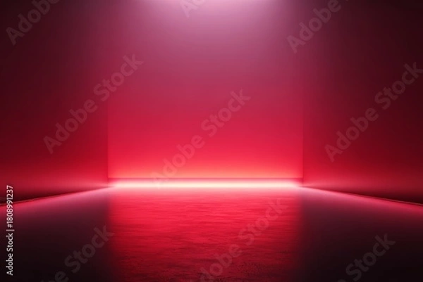 Fototapeta Crimson Echoes An Enigmatic Space Bathed in Deep Red Light Beckoning Viewers into an Unexplored Realm of Color