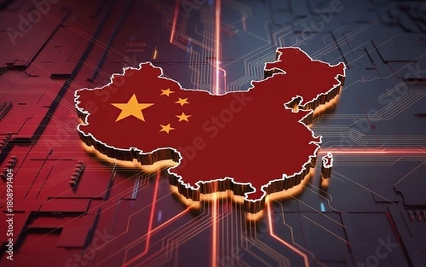 Fototapeta China semiconductor revolution drives digital landscape and global technology integration