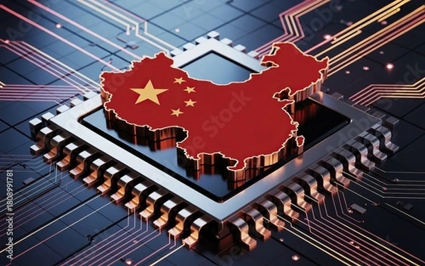Fototapeta China semiconductor revolution drives digital landscape and global technology integration