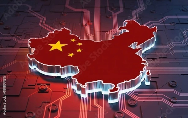 Fototapeta China semiconductor revolution drives digital landscape and global technology integration
