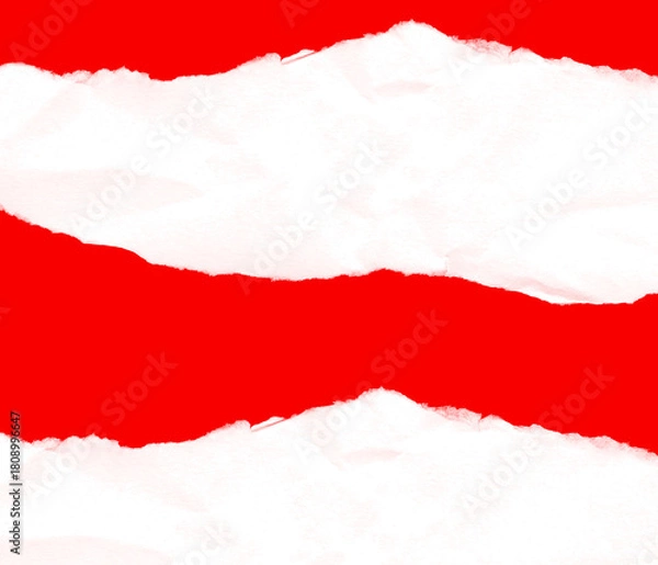 Fototapeta torn paper with red background