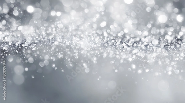Obraz シルバーのキラキラ光ボケ背景