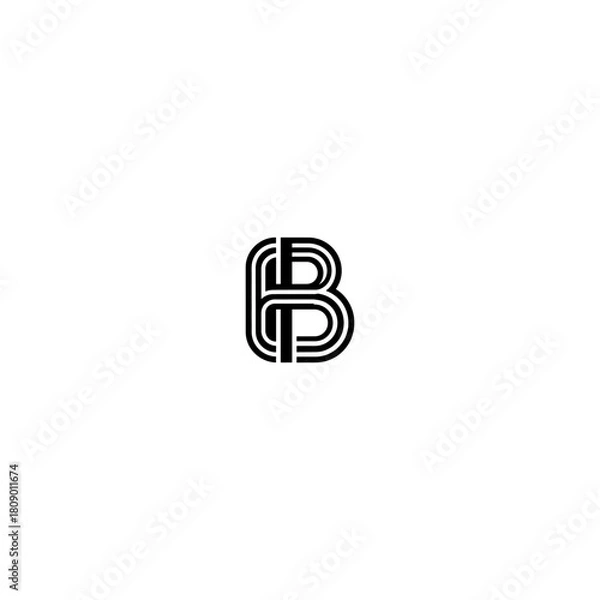 Obraz Abstract monogram logo design featuring a modern style and minimalist lines