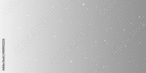 Fototapeta Seamless Winter Snowfall Overlay with Snowflake Pattern.