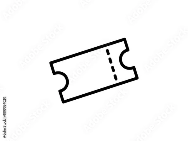 Fototapeta A minimalistic ticket design showcases a rectangular shape with rounded edges, ideal for event admissions, emphasizing simplicity and function in ticketing.