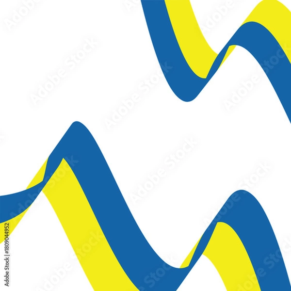 Obraz blue ribbon vector ukraine flag