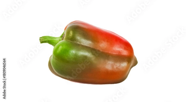 Fototapeta Multicolored bell peppers isolated on white background, no shadow