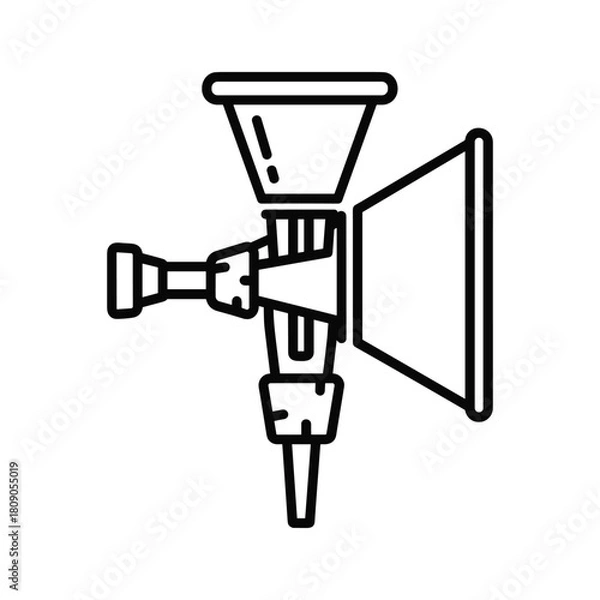 Fototapeta Flashlight line icon, outline vector sign, linear style pictogram isolated on