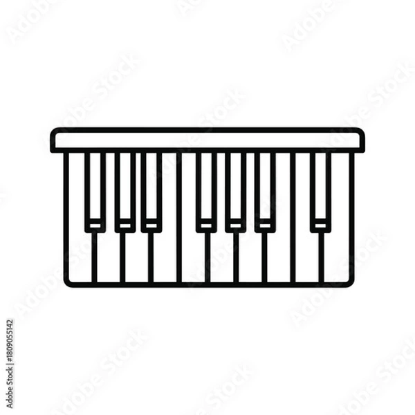 Obraz Piano keyboard isolated on for musical instrument concept