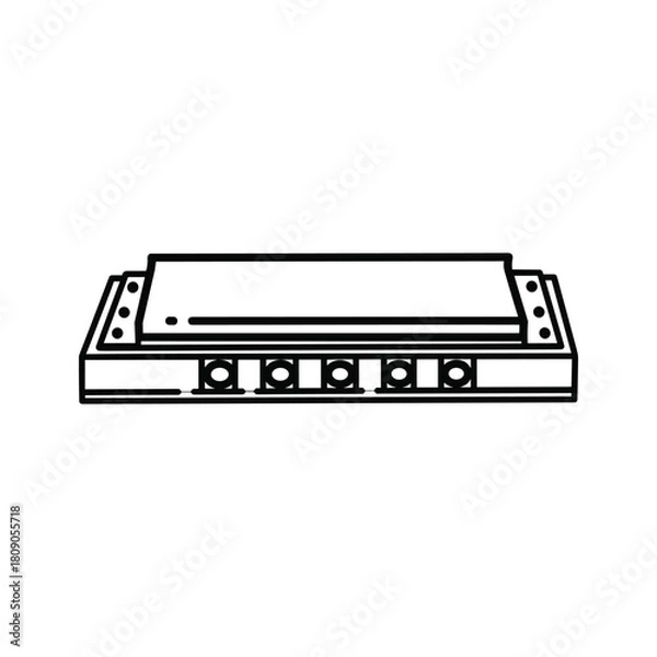 Fototapeta Harmonica musical instrument isolated on