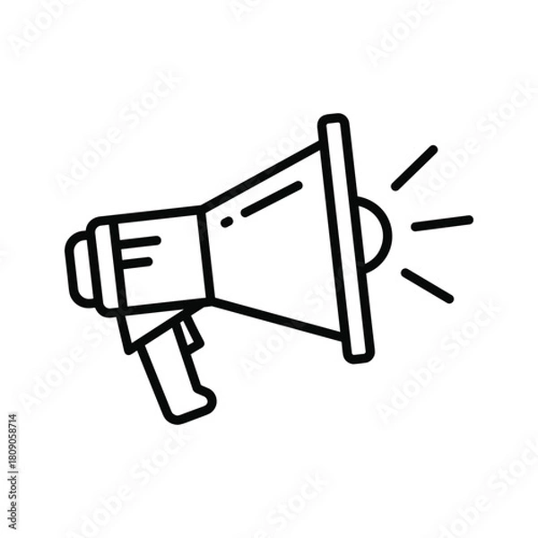 Fototapeta Loudspeaker line icon isolated on for marketing or promotion