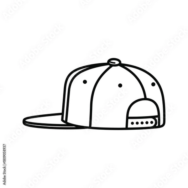 Fototapeta Snapback cap isolated on in vector format for hip hop style