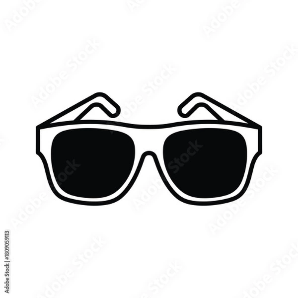 Fototapeta Sunglasses with black lenses isolated on, summer accessory