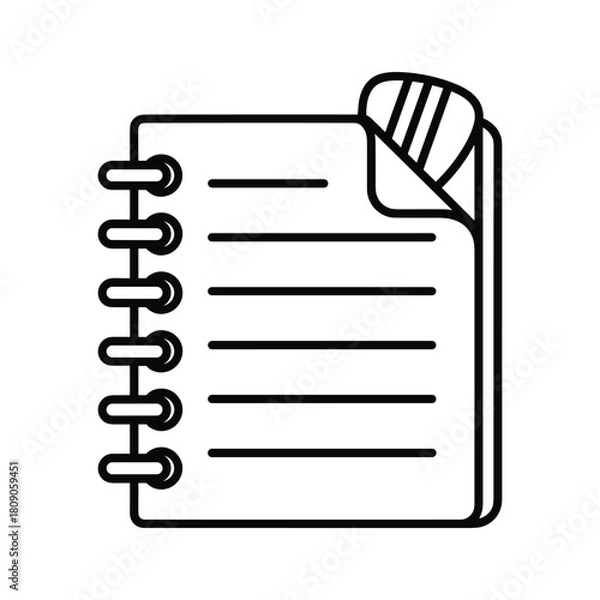 Fototapeta Notepad isolated on, a simple tool for writing and note taking