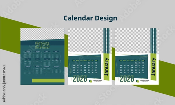 Obraz Creative 2026 Calendar Layout – Stylish Corporate Design