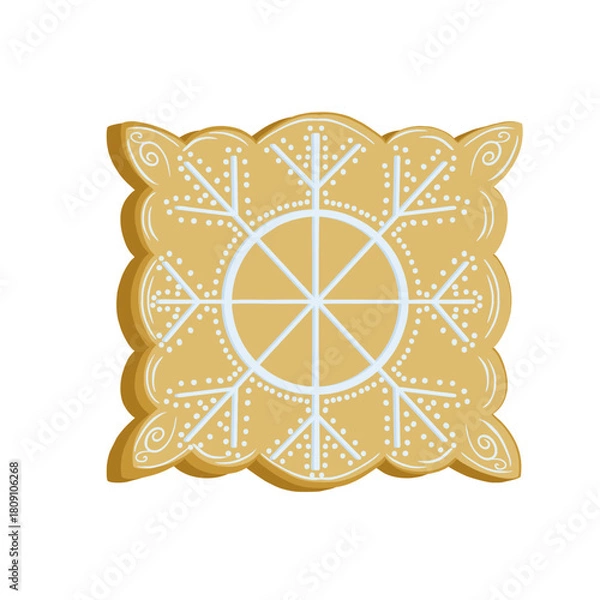 Obraz Festive Gingerbread Snowflake Cookies