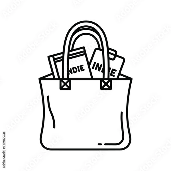 Fototapeta Interview process illustration with person in center and speech bubbles