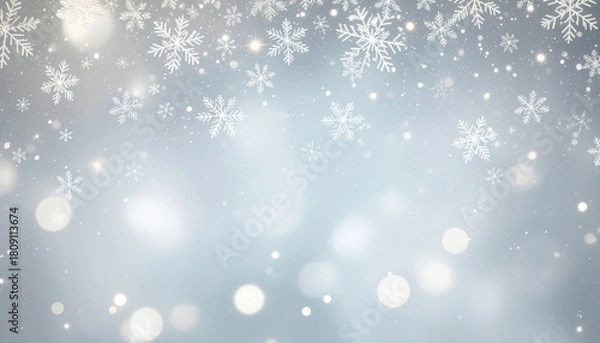 Obraz Winter wonderland snowflakes falling in a dreamy atmosphere nature photography serene background soft focus seasonal beauty