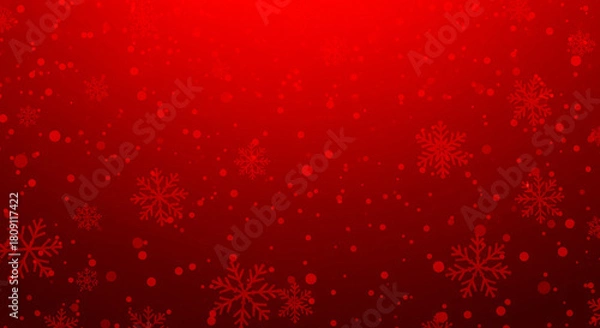 Obraz Festive red snowflake background