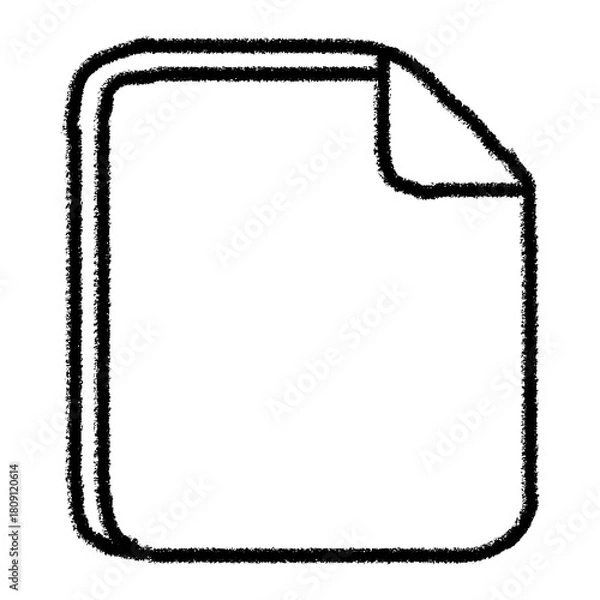 Obraz Hand-drawn sketch style document or blank file page icon with curled corner