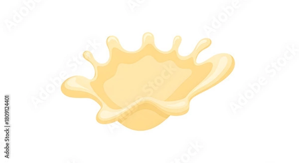 Fototapeta Vibrant splash of creamy liquid, like milk or yogurt, captured in a dynamic, smooth vector illustration, perfect for food and drink branding
