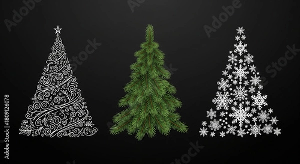 Obraz Christmas tree variations