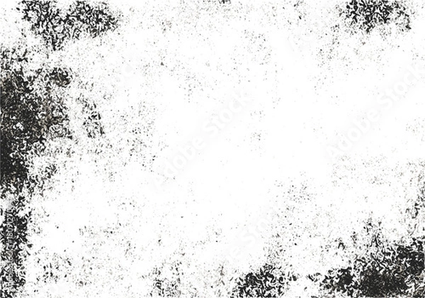 Fototapeta grainy textured distressed paper background, black and white rough fiber speckles, old paper noise, subtle dust, vector illustration style