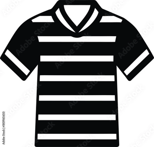 Obraz Bold striped rugby jersey icon for sports apparel and branding