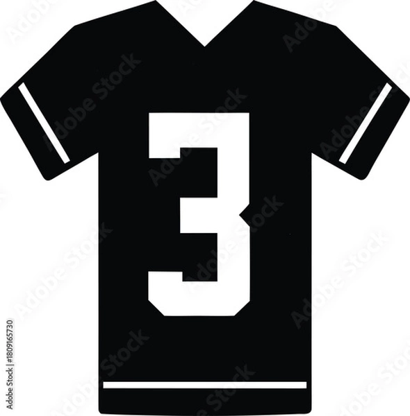 Obraz Retro american football jersey with team number graphic