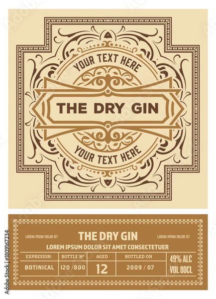 Fototapeta Whiskey label with old frames	