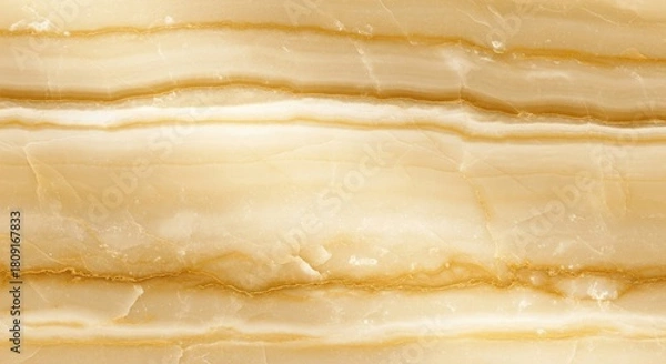 Fototapeta Close-up of banded onyx stone with horizontal layers.