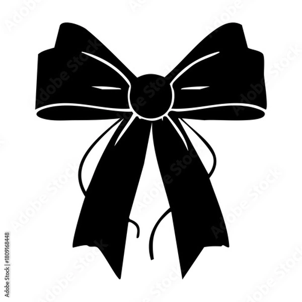 Obraz black ribbon bow