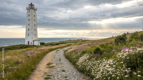 Fototapeta Scenic lighthouse pathway