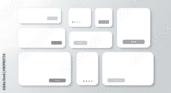 Fototapeta Minimalist UI Elements on Gray Background user interface white r
