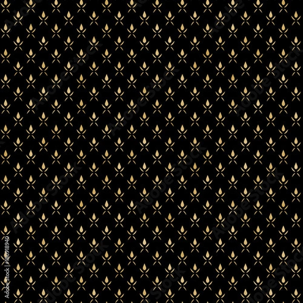 Fototapeta Abstract Black and Gold Pattern - Seamless Background Texture