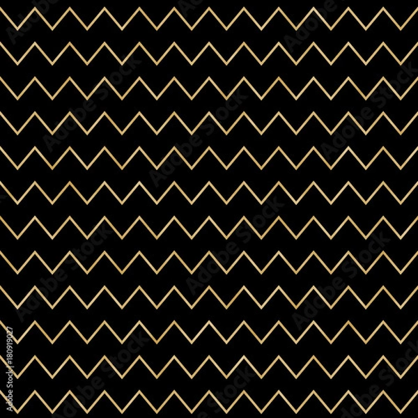 Fototapeta Black and Gold Chevron Seamless Pattern