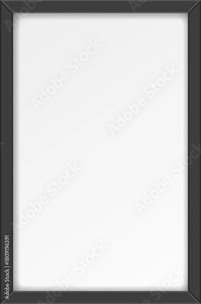 Fototapeta Empty black frame with blank white copy space