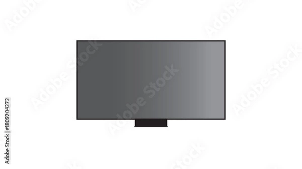 Fototapeta Blank LCD/LED Flat Screen Display Vector Illustration (Modern Monitor, Presentation Technology, Digital Device)