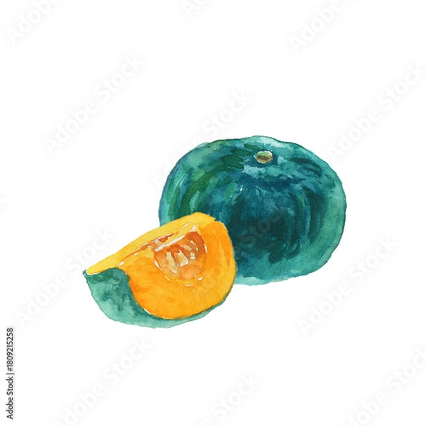 Obraz 水彩絵の具で描いたカボチャ