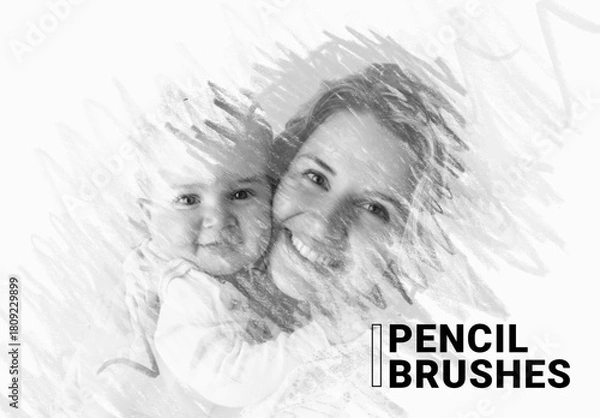 Obraz Pencil Brush Photo Effect Mockup