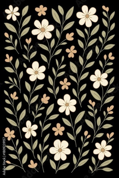 Fototapeta seamless floral pattern