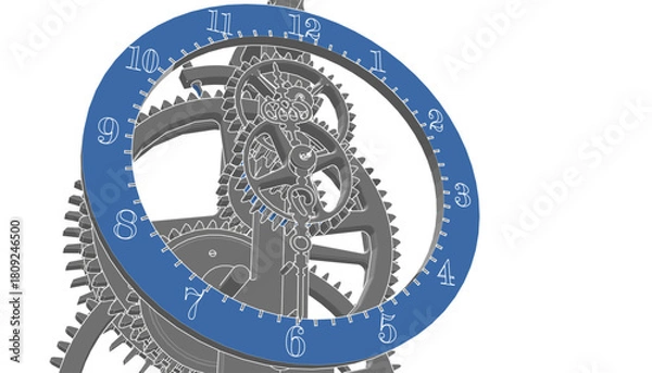 Fototapeta clock graphic symbol 3d illustration	
