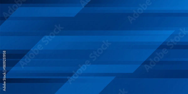 Fototapeta Dark blue geometric abstract background with layered diagonal stripes.