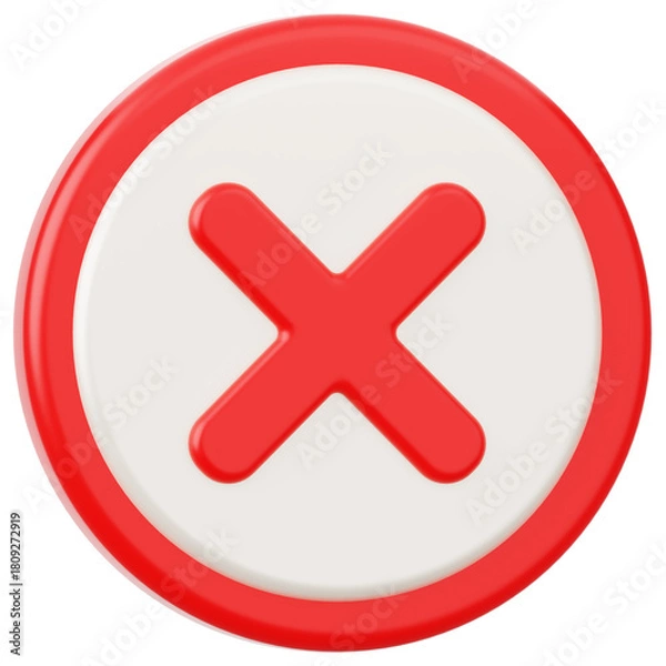 Obraz Cross Danger Sign 3D Icon