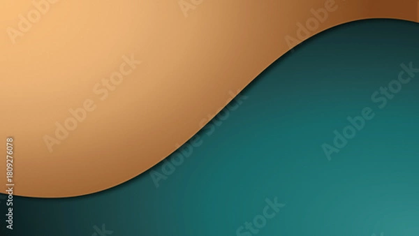 Fototapeta Abstract background with copper and teal textures for modern presentation