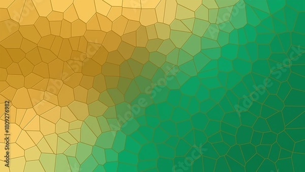 Fototapeta Abstract mosaic background with gold and green gradient for modern design