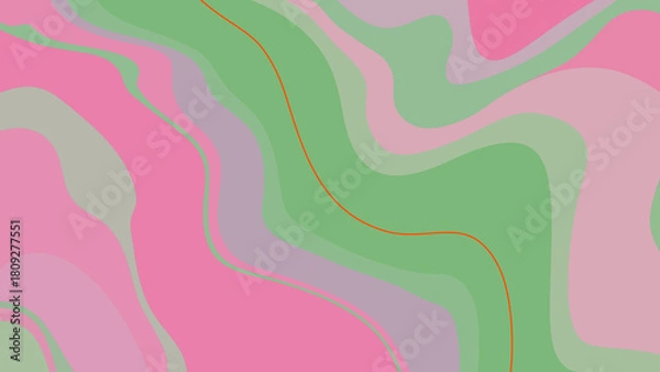 Obraz Abstract wavy background with pink and green colors for modern design